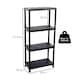 image 2 of 4 Tier Black Plastic Heavy Duty Shelving Racking Storage Unit