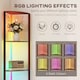 image 3 of HOMCOM RGB LED Floor Lamp with Shelves, 5-Tier Dimmable Standing Lamp with Adjustable Brightness and Remote Control, Modern Corner Display Shelf Unit for Living Room Bedroom Office, Brown | Brown