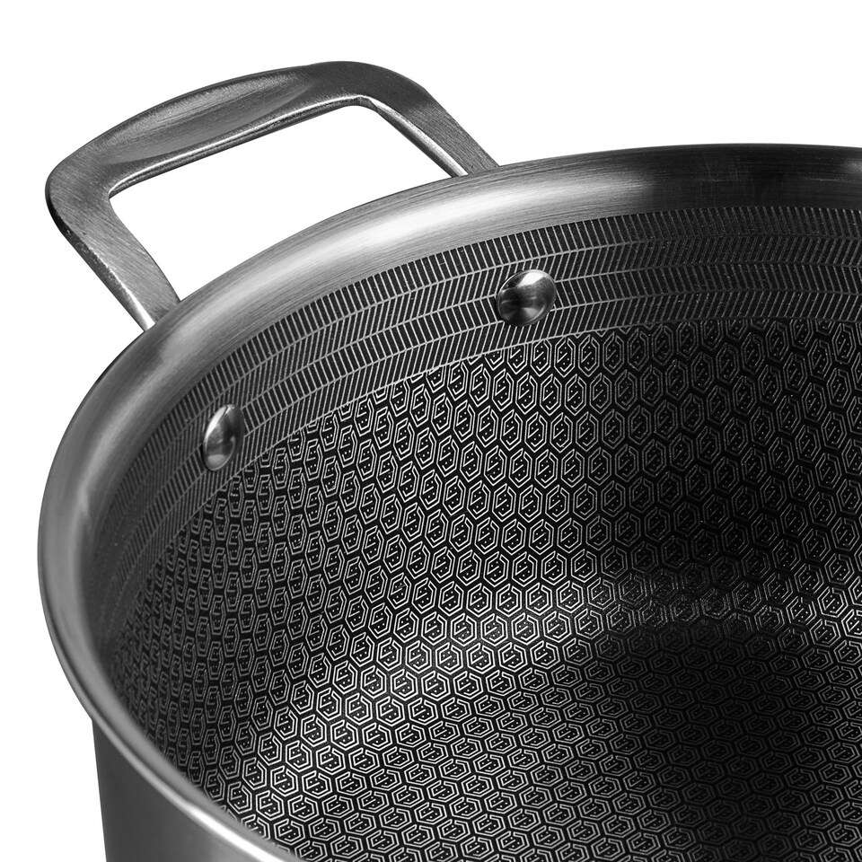 image 1 of Prochef HexGuard 24cm Tri-Ply Casserole Dish with Glass Lid | Silver