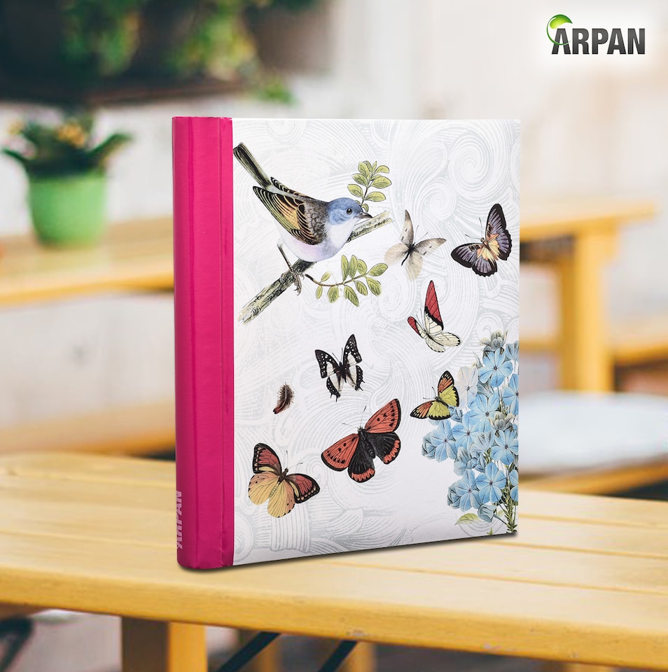 image 1 of ARPAN Large Self-Adhesive Photo Album 36 Sheets 72 Sides Spiral Scrapbook Memory Album Butterfly Design