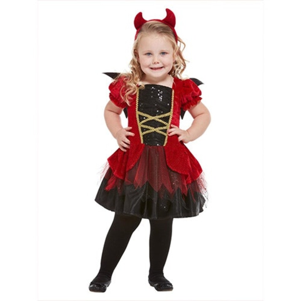 image 1 of Red Devil Girls Fancy Dress Costume Toddler Age 1-2