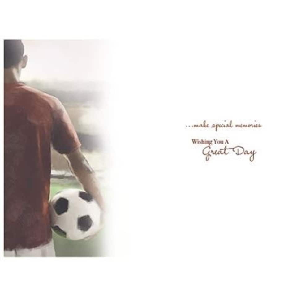 image 1 of Special Times Happy Birthday Card with Man Holding Football