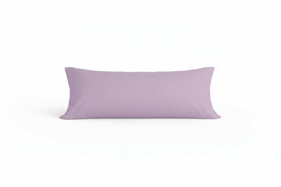 image 1 of Bolster Support Pillow Pillowcase Plain Dyed Pillow Linen Easy Care | Purple