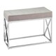image 2 of Interiors by Premier Mink Tufted Bench with Silver Stainless Steel Frame, Luxe Velvet Upholstered Accent Bench, Mink-Toned Seat Brown