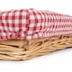 image 4 of Red Checked Lined Flat Rectangular Wicker Tray | Red | Red | One Size