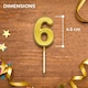 image 3 of Gold 6 Number Candle Birthday Anniversary Party Cake Decorations Topper | Gold