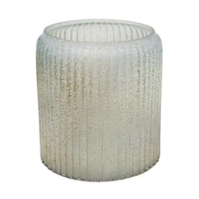 Verre Frosted Ribbed Planter - Glass - L15 x W15 x H14 cm - Gold Clear