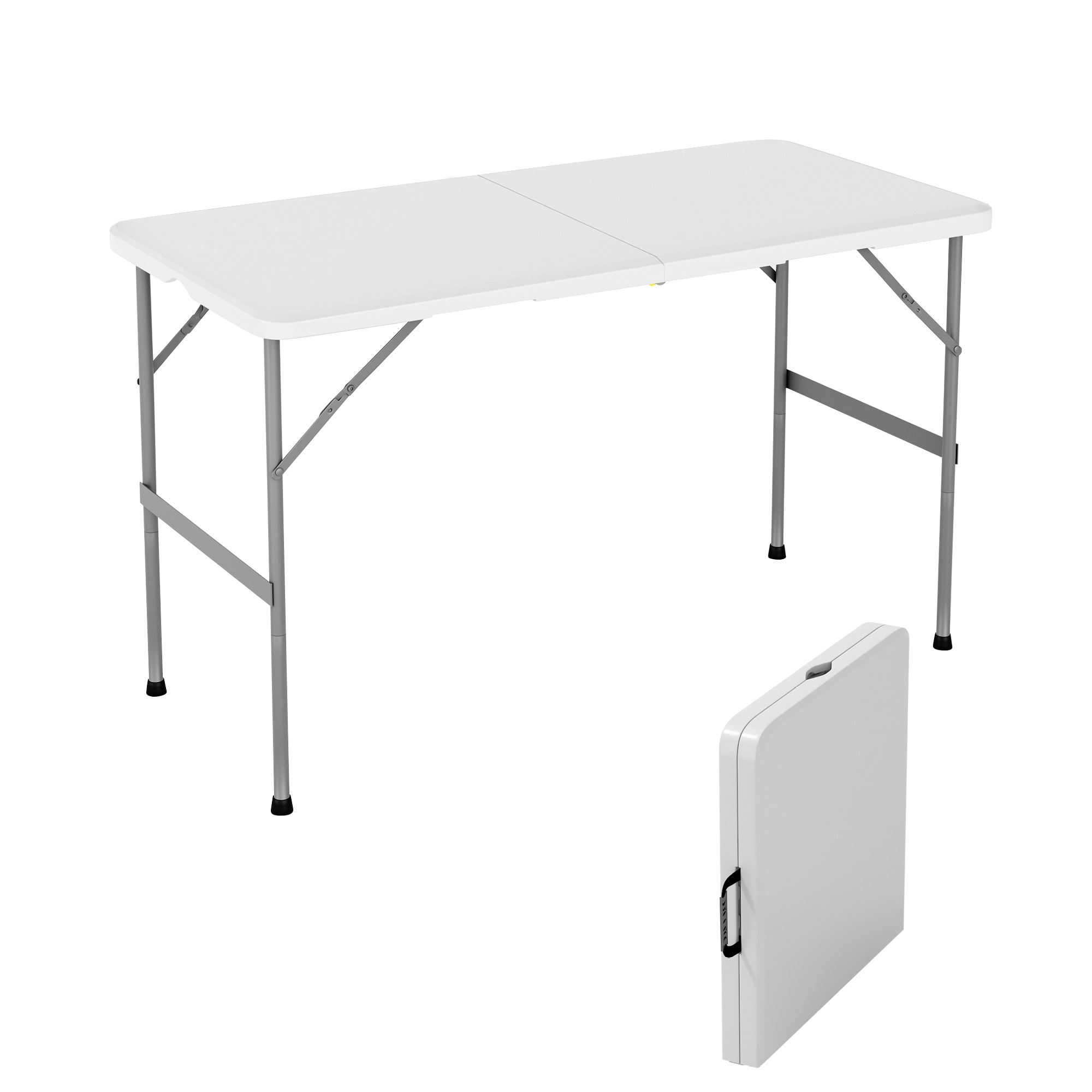 4ft Folding Table heavy duty Outdoor and Indoor use Garden Camping Event Table White | White | White