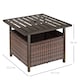 image 5 of Outsunny Rattan Garden Coffee Table, 55.5 cm Square Wicker Patio Side Coffee Table with 4 cm Umbrella Hole, Metal Bottom and Slatted Top for Outdoor, Balcony, Brown