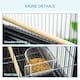 image 8 of PawHut Rolling Bird Cage w/ Detachable stand Storage Shelf  Wood Perch Food Cup
