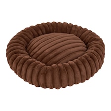 Living and Home 6 Colour Soft Donut Pet Bed for Cats & Dogs,Warm & Cosy Retreat | Brown | Brown | L