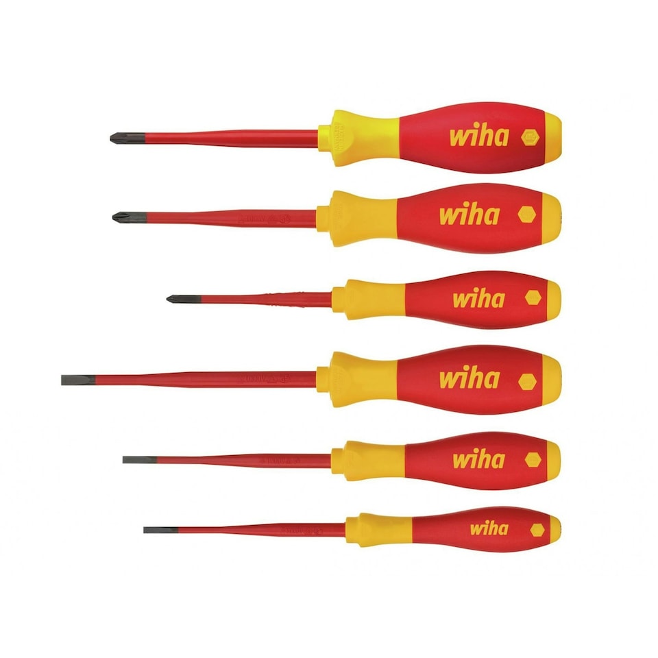 Wiha Softfinish Electric Sl/ph/pzs Screwdriver Set, 6 Piece - Multi Colour - One Size