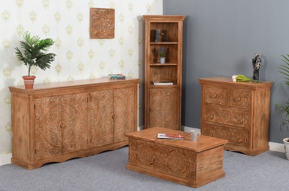 image 1 of Artistry Mango Wood Large Bookcase | Brown | Brown
