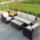 image 3 of Luxury Rattan 5 Seater Sofa Set with Coffee Table in Stone