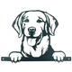 image 2 of Black Metal Peeking Retriever Silhouette with Fixing Plate Garden Ornament Gift