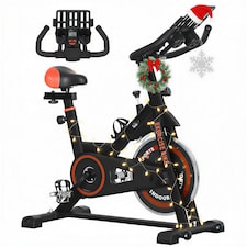HOMCOM 8kg Flywheel Exercise Bike with Adjustable Height, Resistance, Black