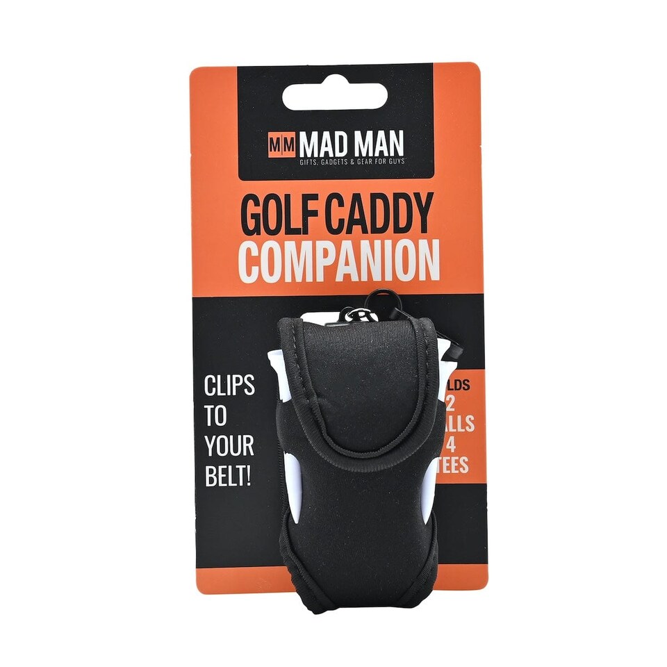 image 1 of Widdop Gifts Mad Man Golf Caddy Companion - Golf Ball Pouch and Tee Holder with Clip