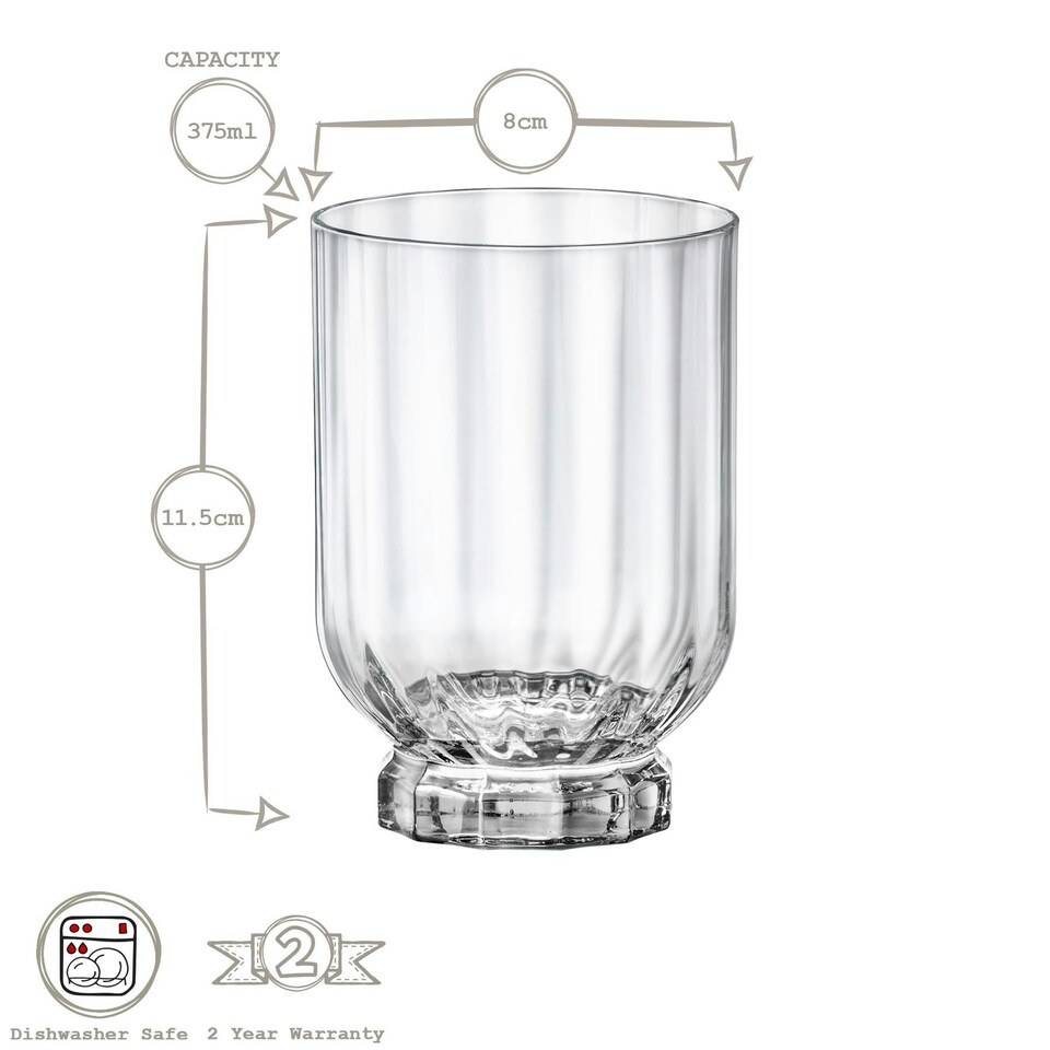 image 1 of Bormioli Rocco Florian Double Whisky Glasses - 375ml - Blue - Pack of 6 Blue