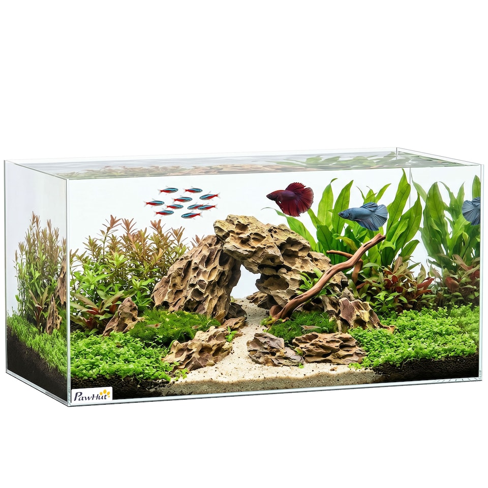 image 1 of PawHut 51L Fish Tank with Protective Base Mat 60 x 30 x 30 cm