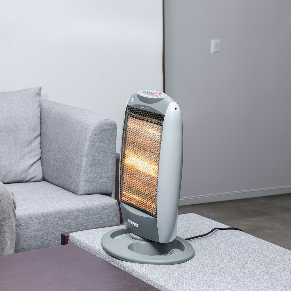 image 1 of GEEPAS 1200W Halogen Heater, Grey
