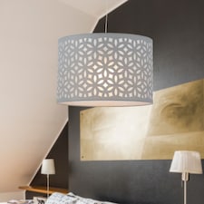 Grey Laser Cut 30cm Pendant Lightshade | Grey | Large | 1
