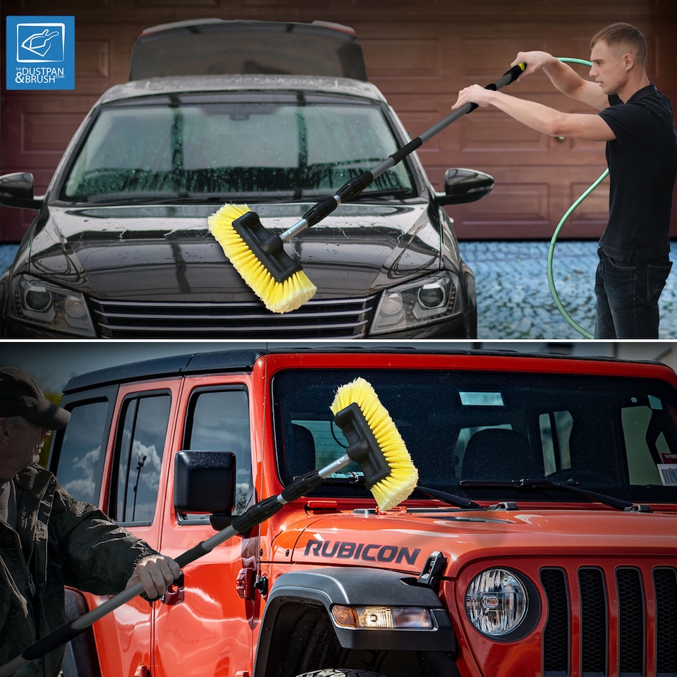 image 1 of Extra Long Telescopic Water Fed Car Wash Brush 2.66m Extendable Vehicle & Window Scrubber