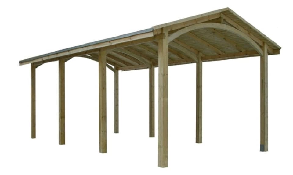 image 1 of Alaska Carport - Pressure Treated Timber - L610 x W288 x H290 cm | Brown