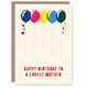 image 1 of Fun Colourful Cheerful Pink Yellow Balloons Mother Birthday Card