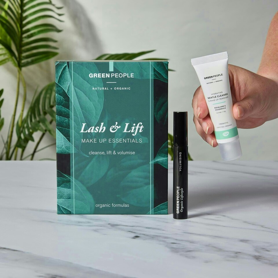 image 1 of Green People Lash & Lift Mascara Gift Set - Natural Black Mascara & Remover - Long Lasting Colour - Sensitive Eyes - Pregnancy Safe, Gluten Free