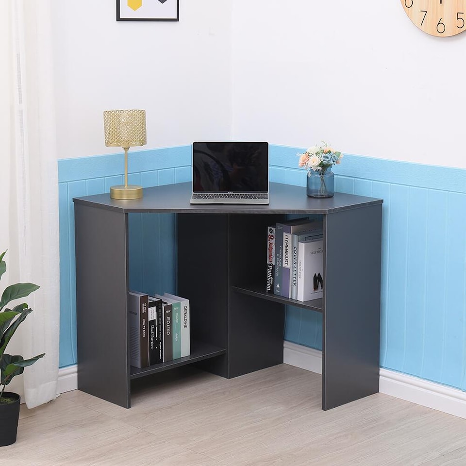 image 1 of Computer Desk PC Laptop Table Corner Home Office Study Gaming | Grey