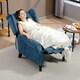 image 8 of HOMCOM Manual Reclining Armchair Recliner with Footrest Royal Blue Blue