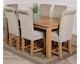 image 2 of Oslo 180 x 90 cm Large Oak Dining Table and 6 Washington Fabric Chairs | Grey | Grey