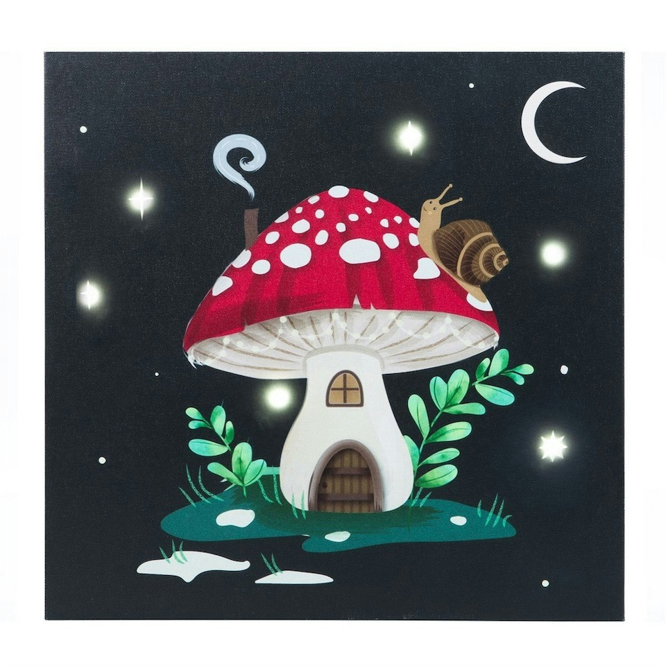 image 1 of Something Different Gnome Sweet Gnome Canvas Light Up Plaque - Black - One Size
