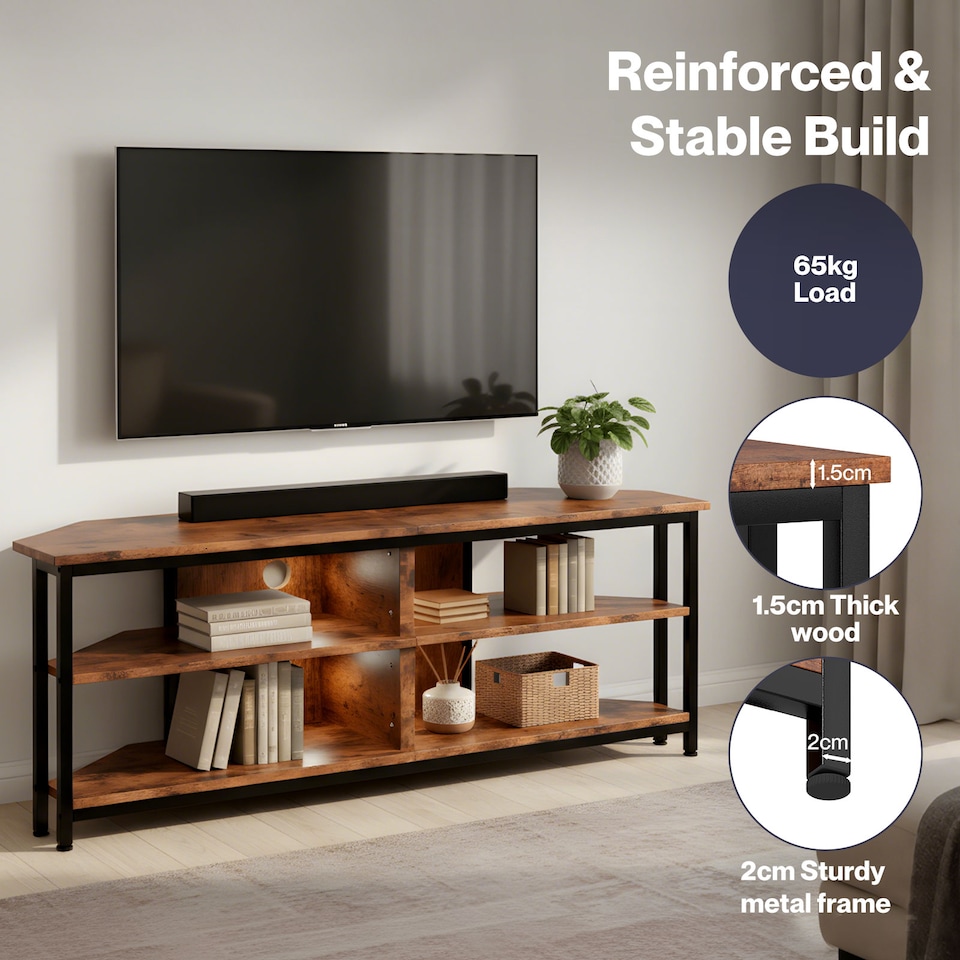 image 1 of Levede 120CM RGB LED Light Wooden TV Cabinet for Max 55 Inch TV Storage Unit