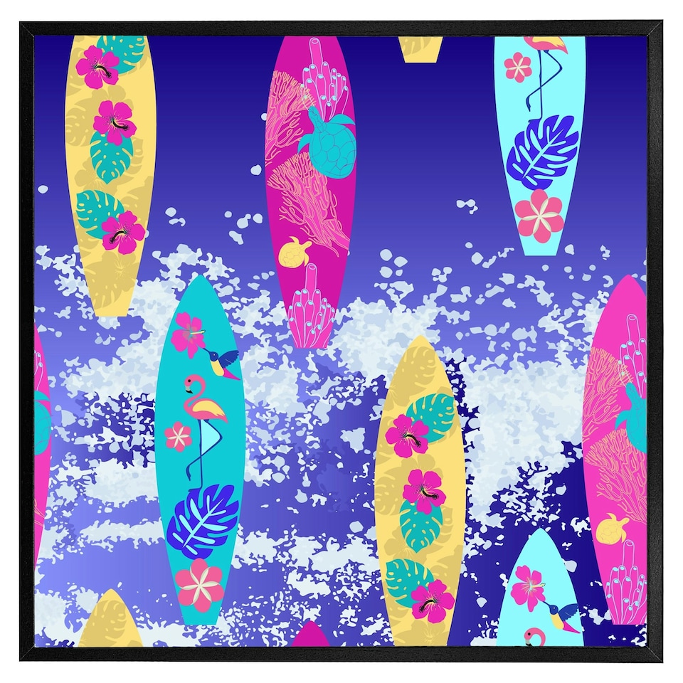 image 1 of Tropical surf (Picutre Frame) Grey | XL