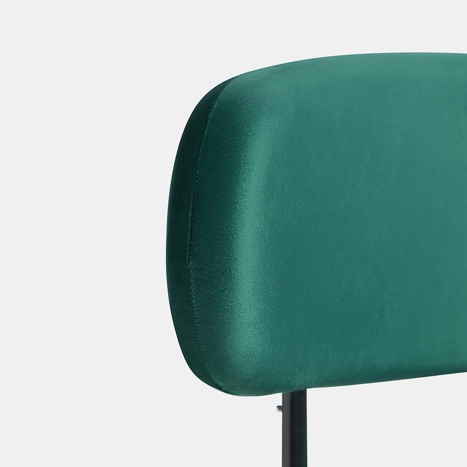 image 1 of OHS Matte Velvet Accent Dining Chair Padded Seat with Metal Legs | Green | Forest Green