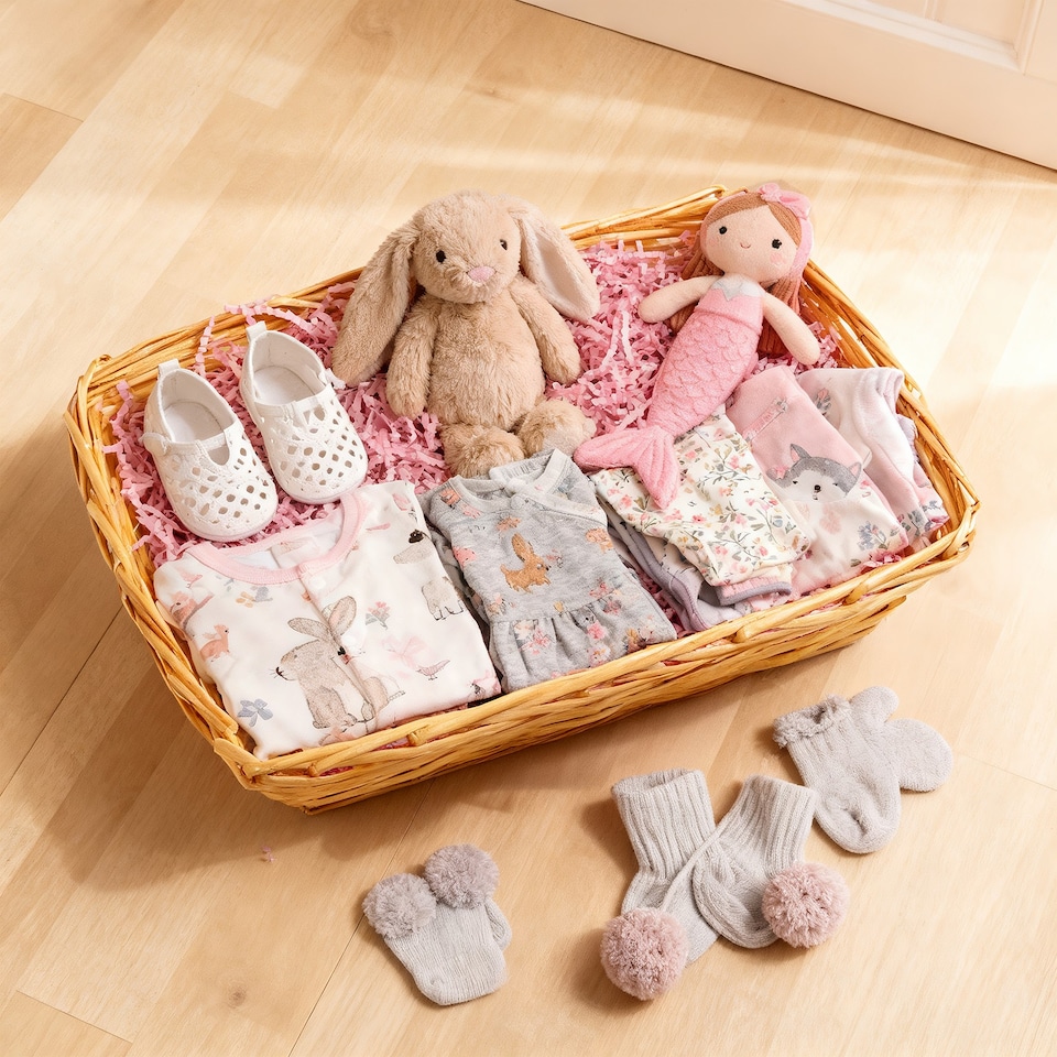 image 1 of Wickerfield Honey Wicker Gift Hamper Basket Kit with Shredded Paper