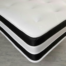 3D Quilted Tuft Mattress - 20cm Deep, Soft Comfort, Airflow Border Black | Double