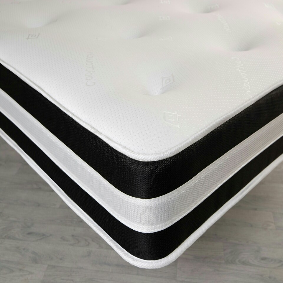 image 1 of 3D Quilted Tuft Mattress - 20cm Deep, Soft Comfort, Airflow Border Black | Double