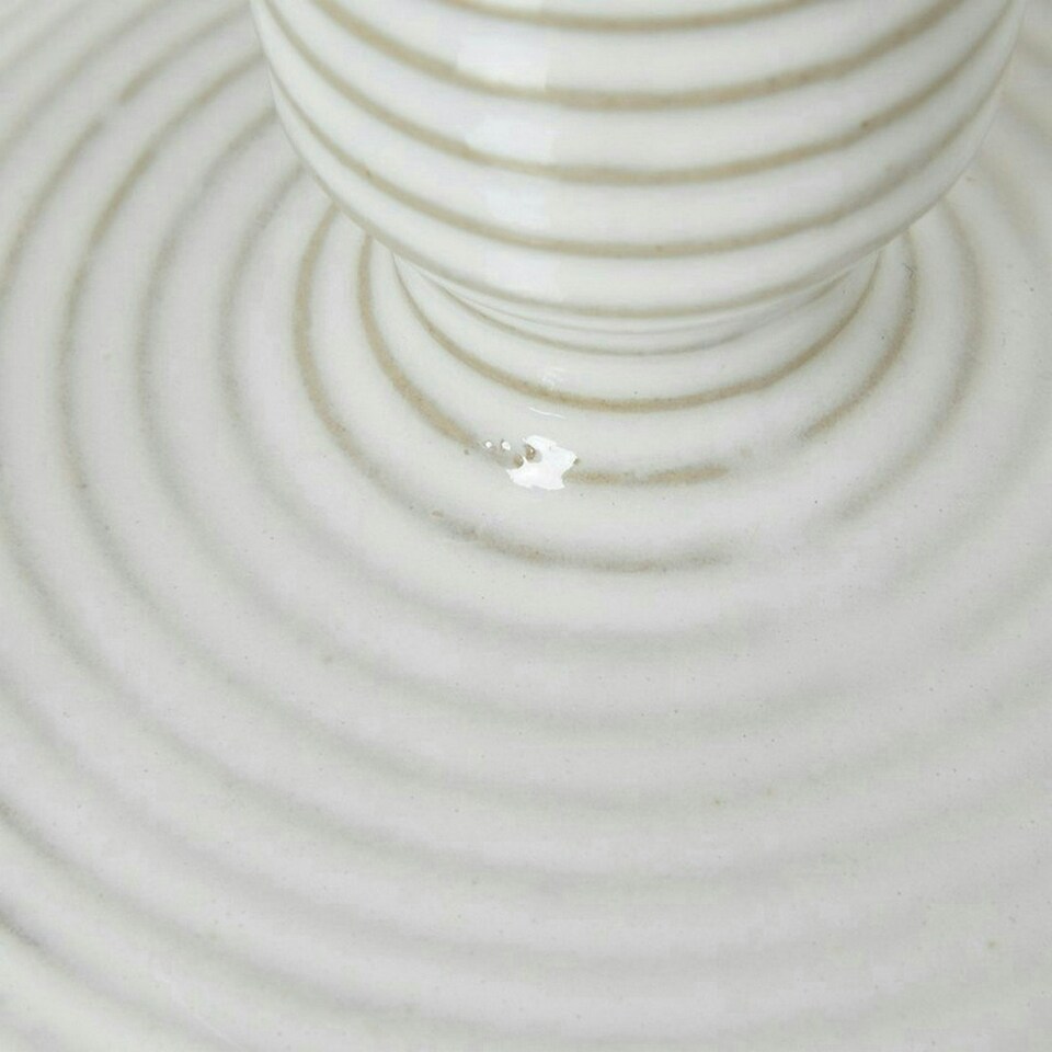 image 1 of Taper Candle Holder with Handle - Ceramic - L10 x W10 x H10 cm - White White