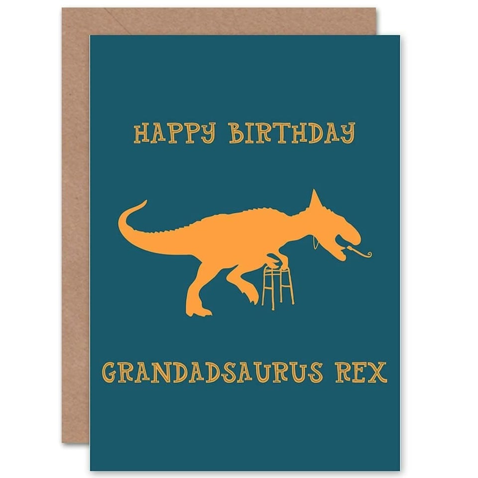 image 1 of Grandadsaurus Rex Old Dinosaur Grandad Birthday Greeting Card