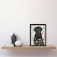 image 2 of Dog Lover Black Labrador in Wildflower Field Black Framed Wall Art Print A4