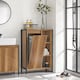 image 4 of SoBuy Slim Bathroom Storage Cabinet with Removable Laundry Basket, Light Brown, 23.6x11.8x35.4 inches, 24.1 kg - BZR65-PF