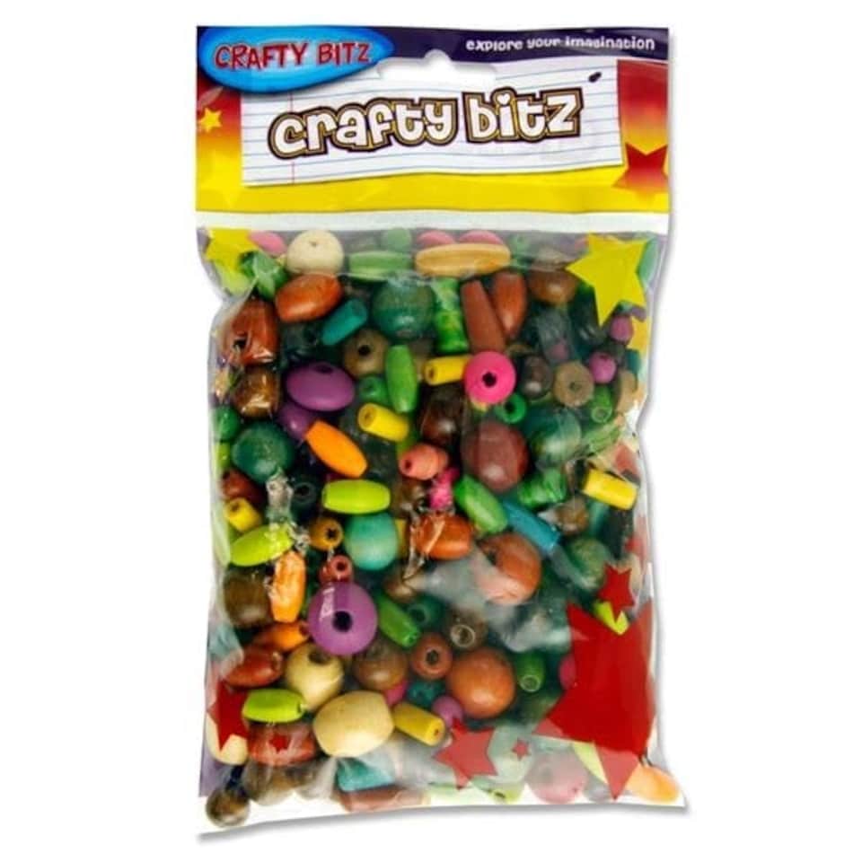 image 1 of Pack of 100g Assorted Coloured Wooden Beads by Crafty Bitz