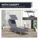 image 5 of Outsunny Folding Chair Sun Lounger Recliner Seat Sunshade Garden Outdoor Grey