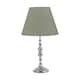 image 1 of Chrome Table Lamp with Decorative Stem and Sage Green Shade Chrome | Green