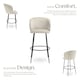 image 3 of Bar Stool Luana - with backrest, velvet look and padded | Cream | cream/black | 60 x 51 x 106 cm | 2