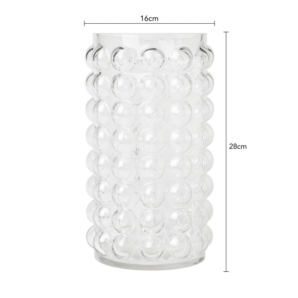 image 1 of BHS Medium Bobble Glass Vase, Clear Clear | Clear