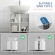 image 6 of kleankin Bathroom Pedestal Under Sink Cabinet with Adjustable Shelf, White White | White