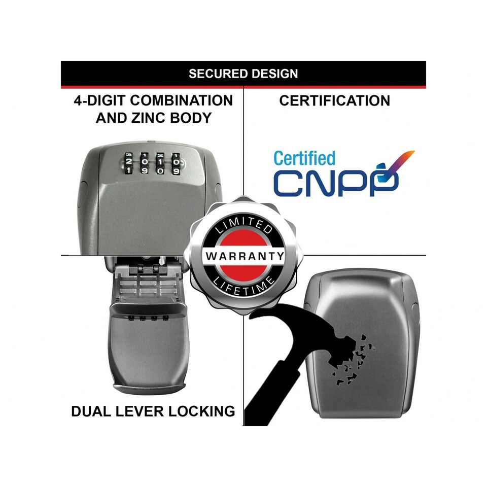 image 1 of Master Lock 5415e Wall-mounted Reinforced Key Lock Box - Multi Colour - One Size | Multi